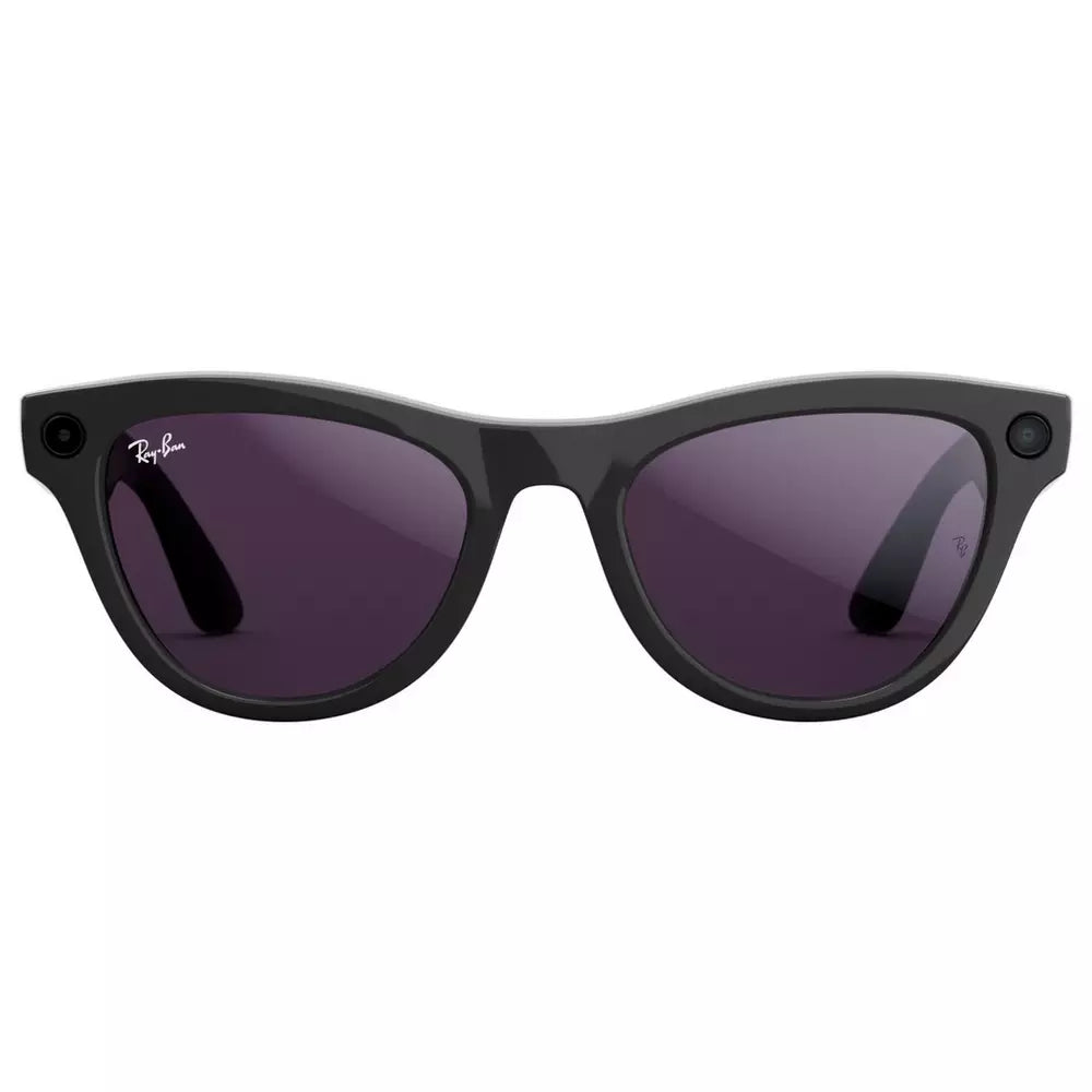 Ray-Ban Meta Skyler, Shiny Black, Transition Amethyst Purple