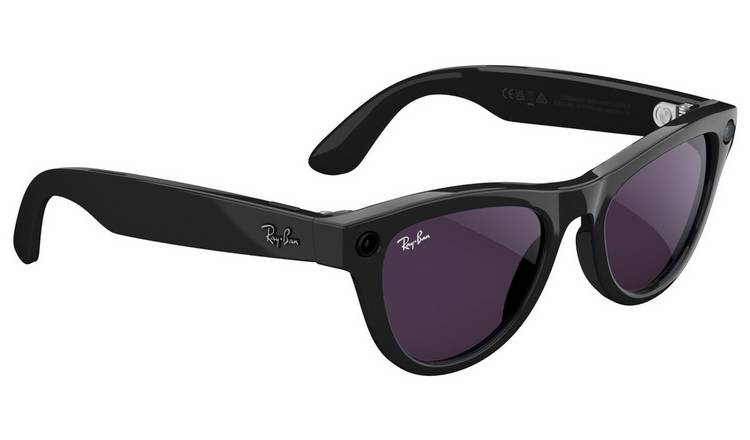 Ray-Ban Meta Skyler, Shiny Black, Transition Amethyst Purple