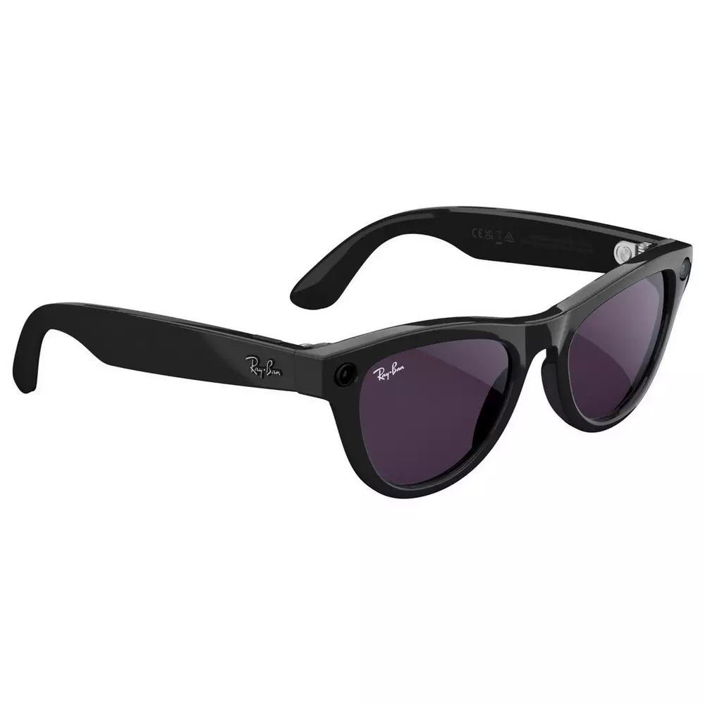 Ray-Ban Meta Skyler, Shiny Black, Transition Amethyst Purple