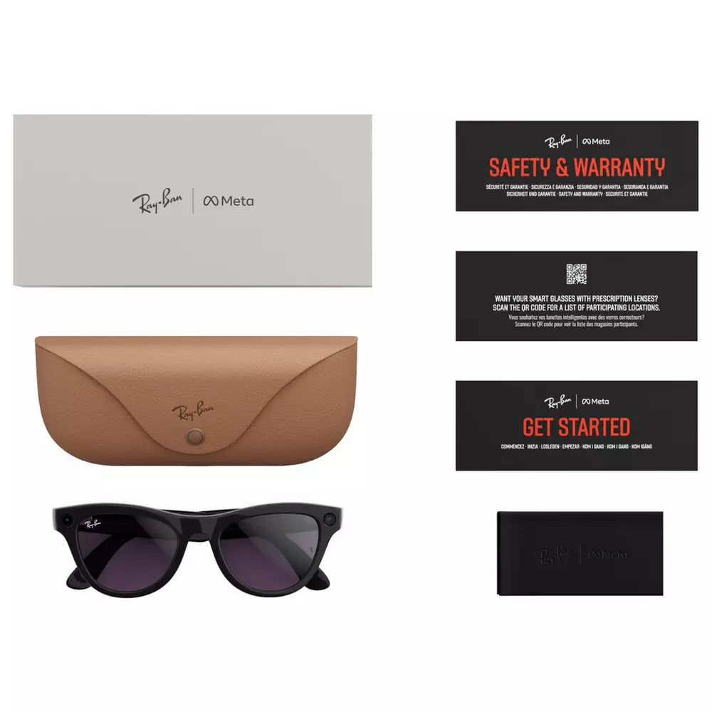 Ray-Ban Meta Skyler, Shiny Black, Transition Amethyst Purple