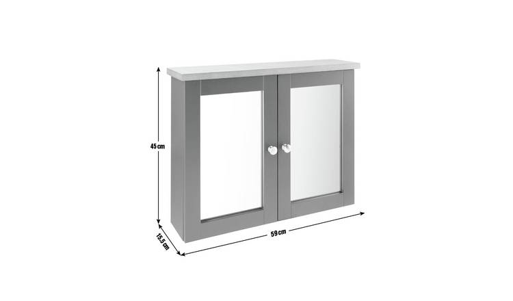 Argos Home Livingston Double Mirrored Wall Cabinet - Cream