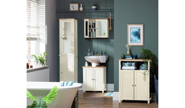 Argos Home Livingston Double Mirrored Wall Cabinet - Cream