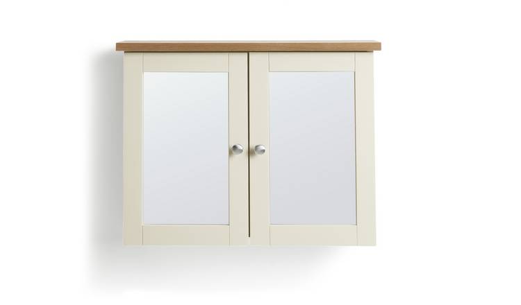 Argos Home Livingston Double Mirrored Wall Cabinet - Cream