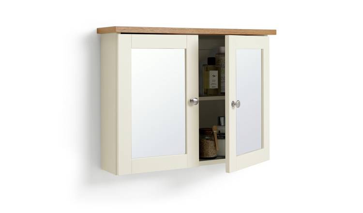Argos Home Livingston Double Mirrored Wall Cabinet - Cream