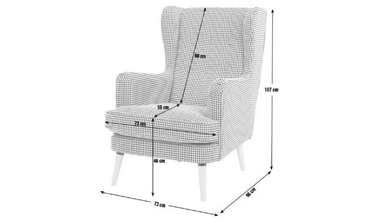 Habitat Callie Fabric Wingback Chair - Latte