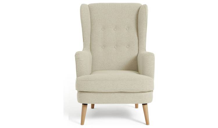 Habitat Callie Fabric Wingback Chair - Latte