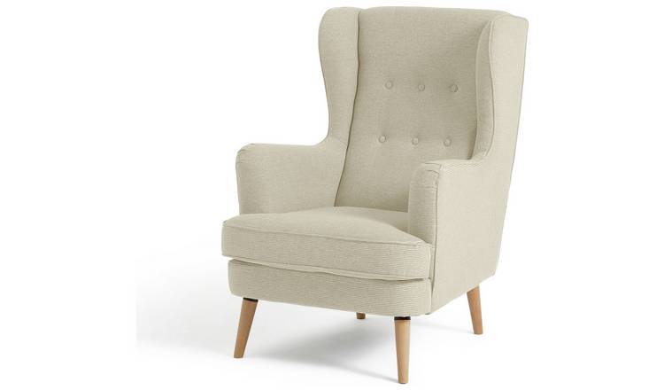 Habitat Callie Fabric Wingback Chair - Latte