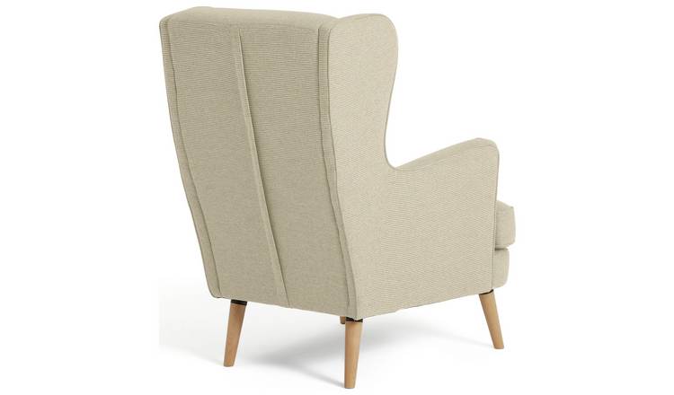 Habitat Callie Fabric Wingback Chair - Latte