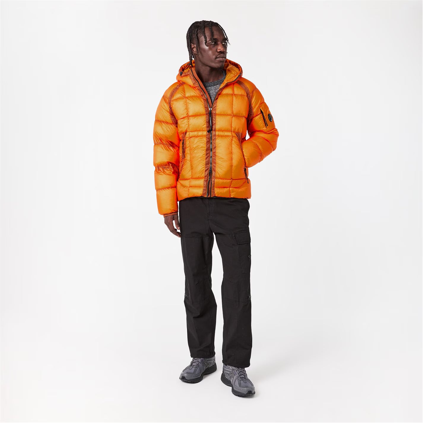 CP COMPANY Men's DD Shell Medium Down Hip Length Hooded Medium Puffer Jacket