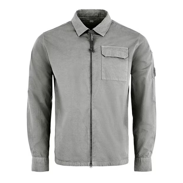 Men's Gabardine Lens Cotton Long Sleeve Overshirt