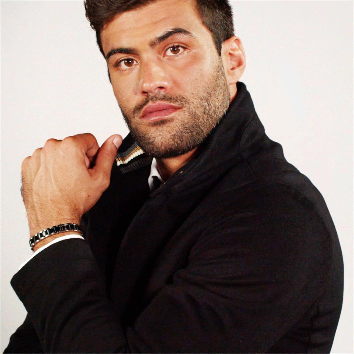 Men's Metal Links Stainless Steel Magnetic Closure Bracelet