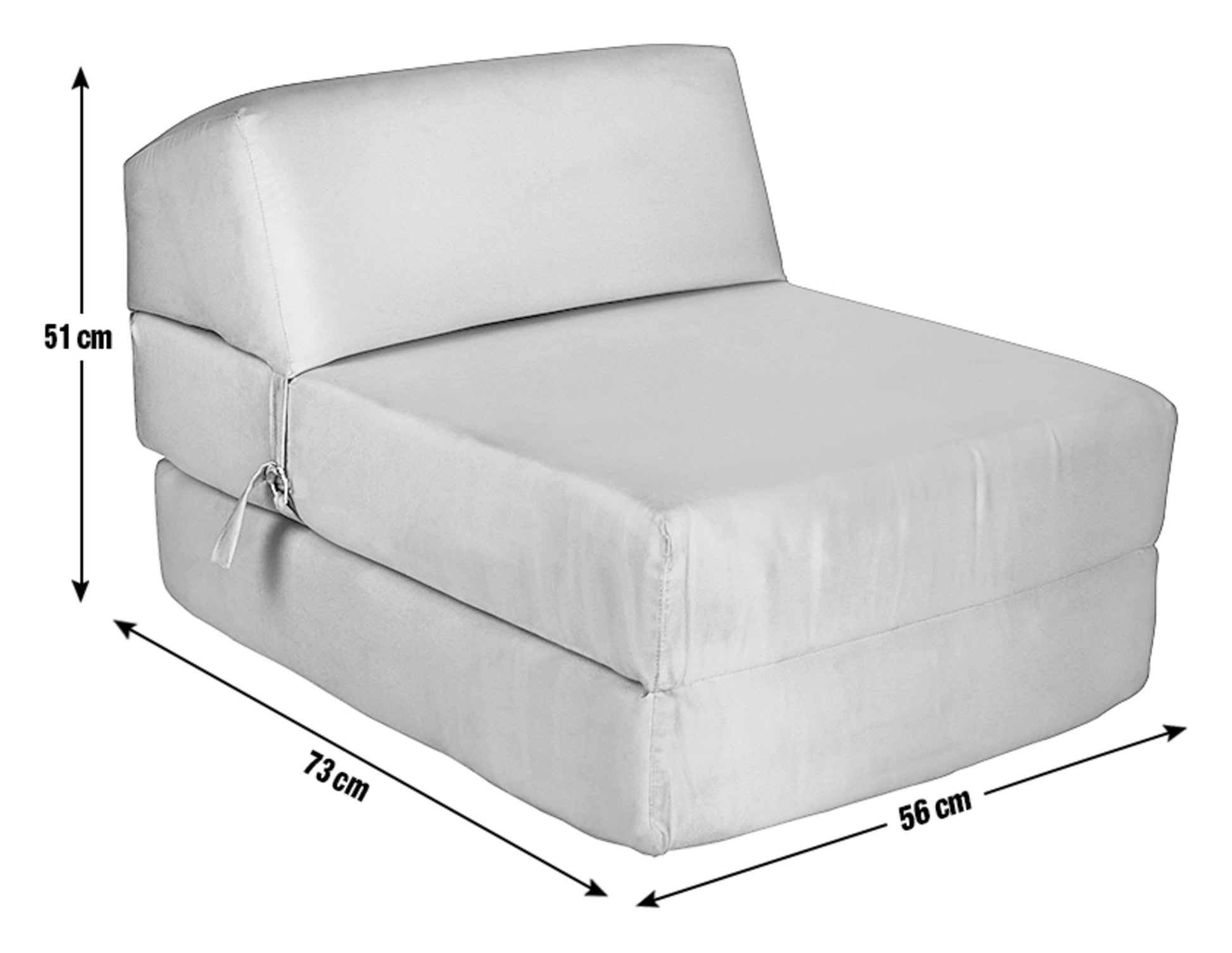 Kaikoo Single Fabric Chairbed - Flint Grey