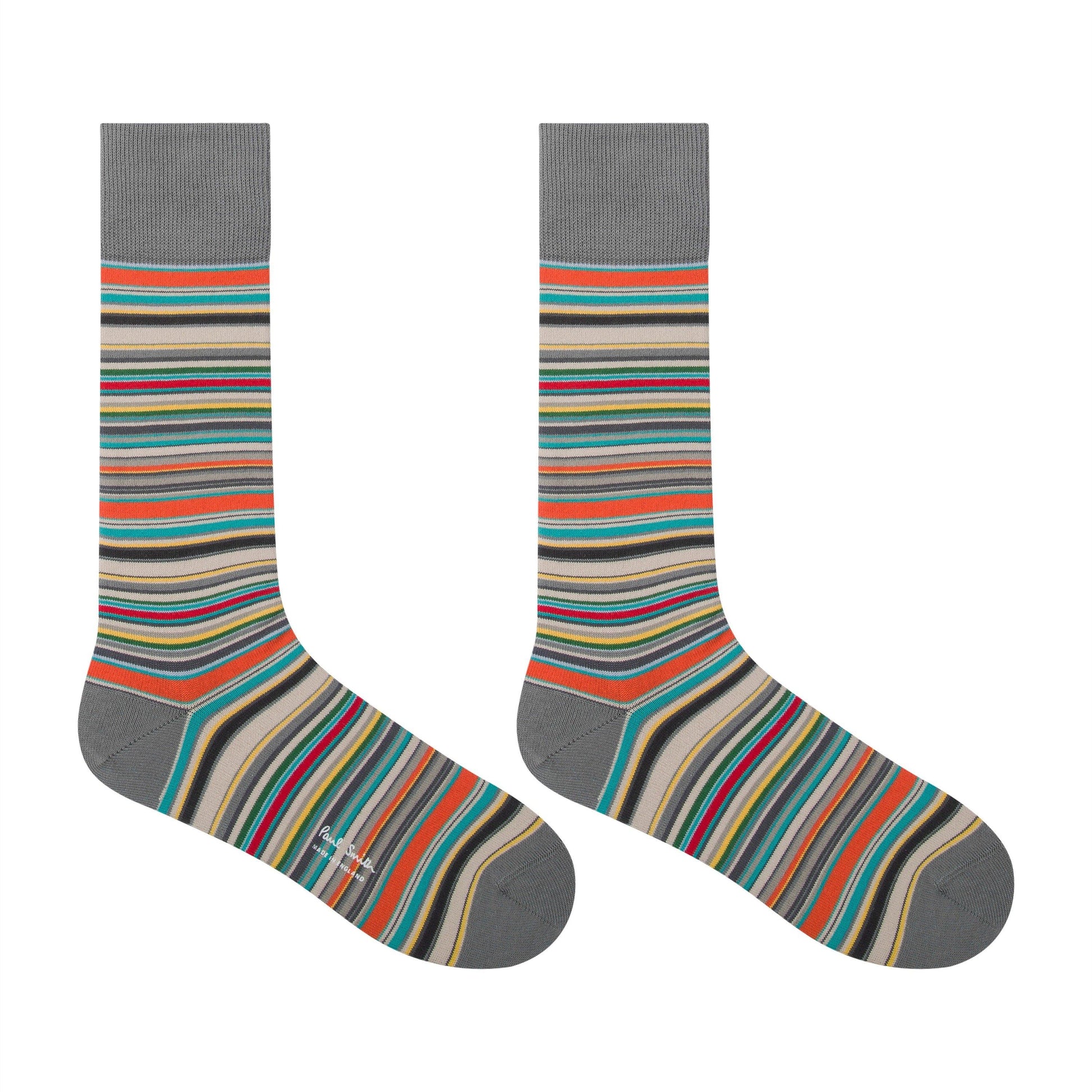 Paul Smith Men's Multi Stripe Cotton Crew Socks