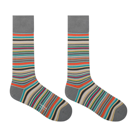 Paul Smith Men's Multi Stripe Cotton Crew Socks