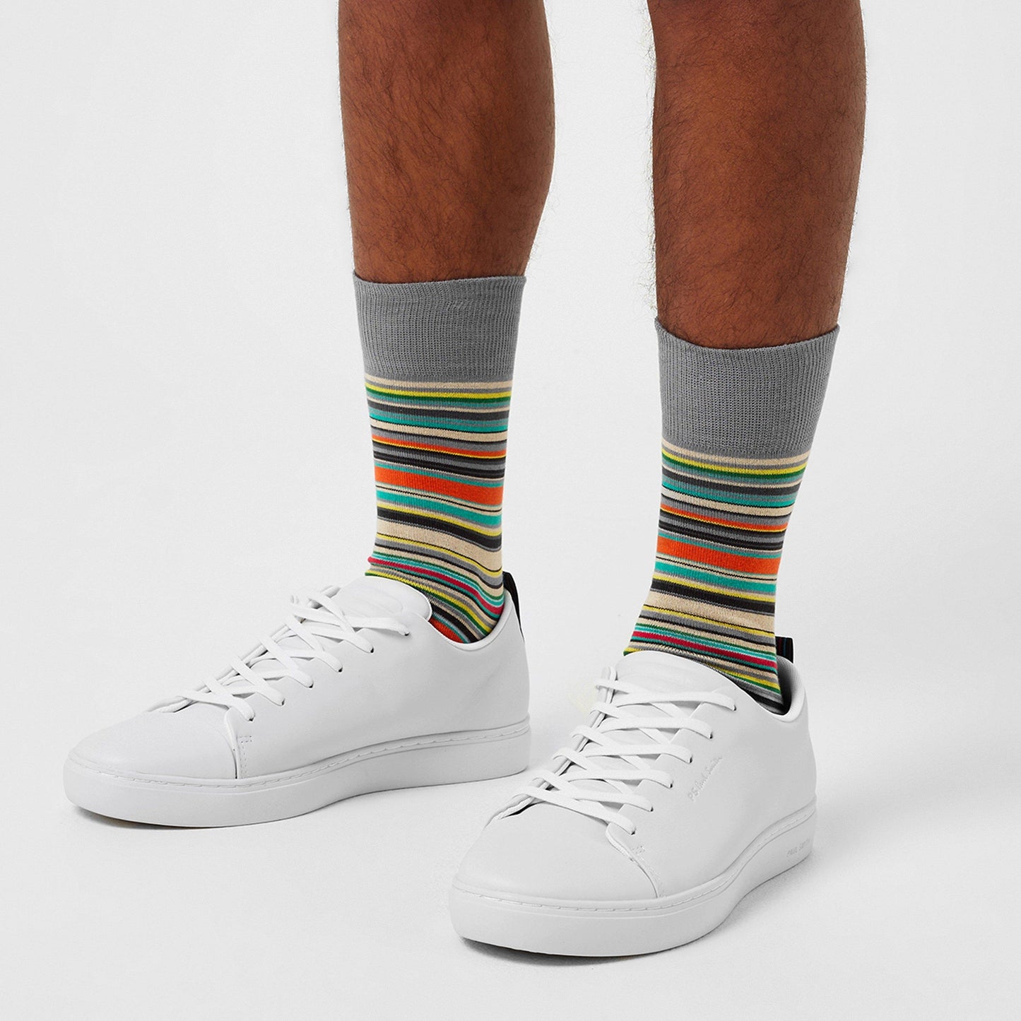 Paul Smith Men's Multi Stripe Cotton Crew Socks