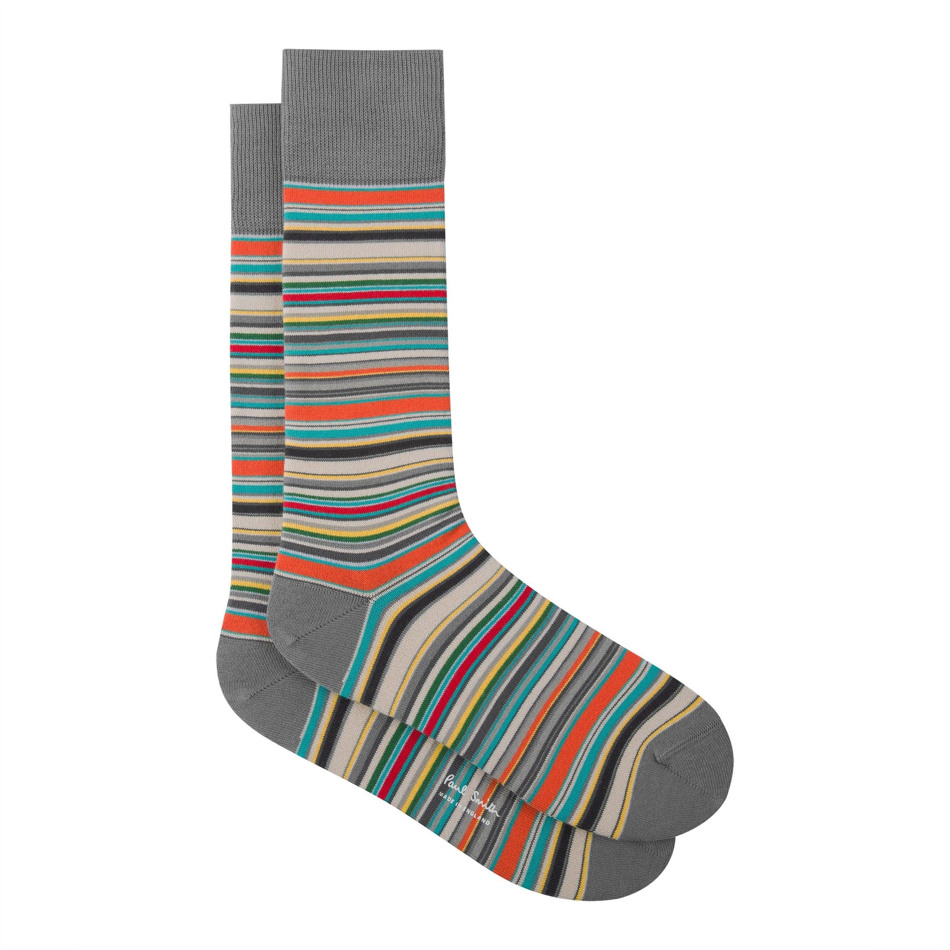 Paul Smith Men's Multi Stripe Cotton Crew Socks