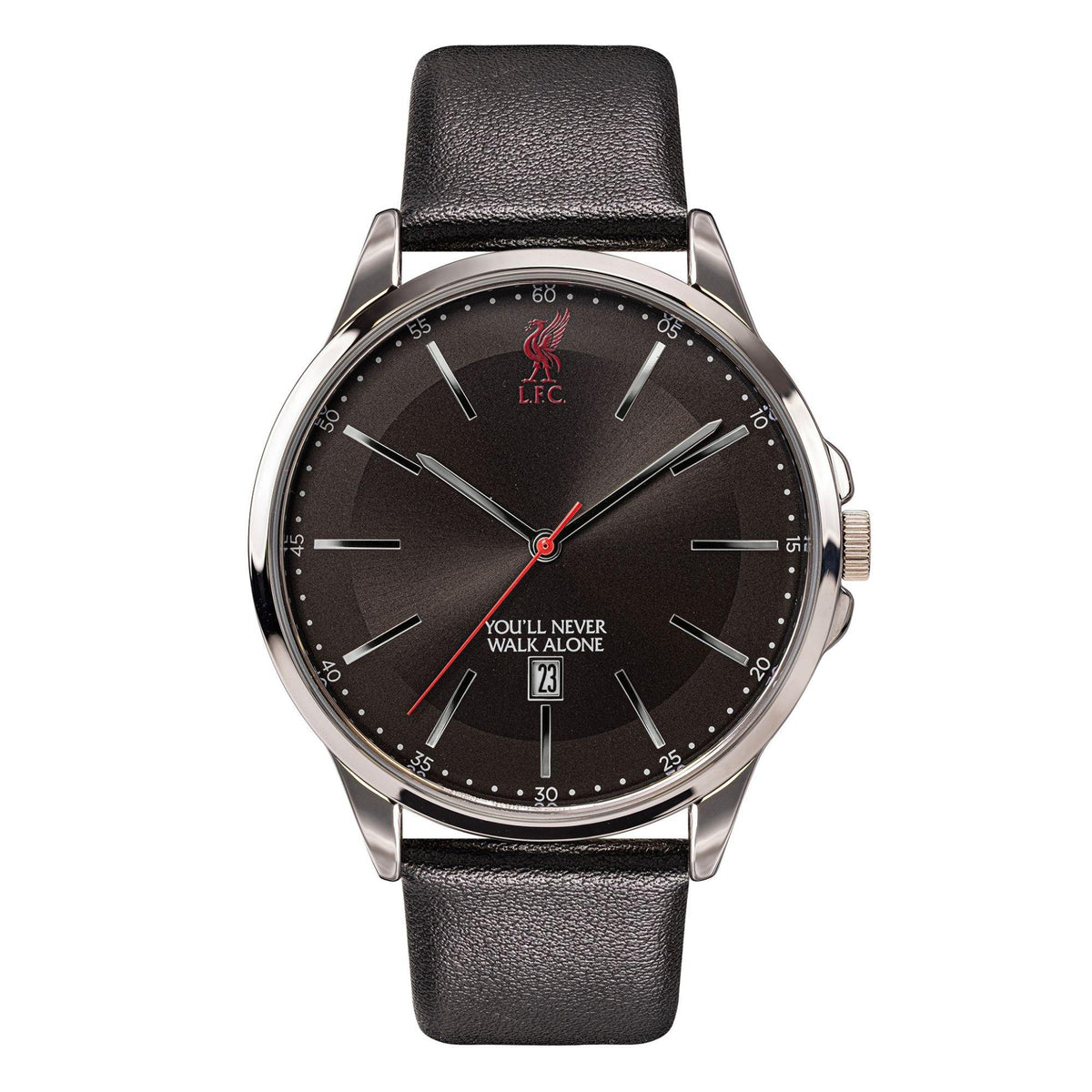 Liverpool FC Silver Black Strap Watch