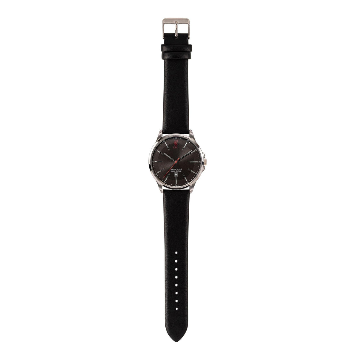 Liverpool FC Silver Black Strap Watch