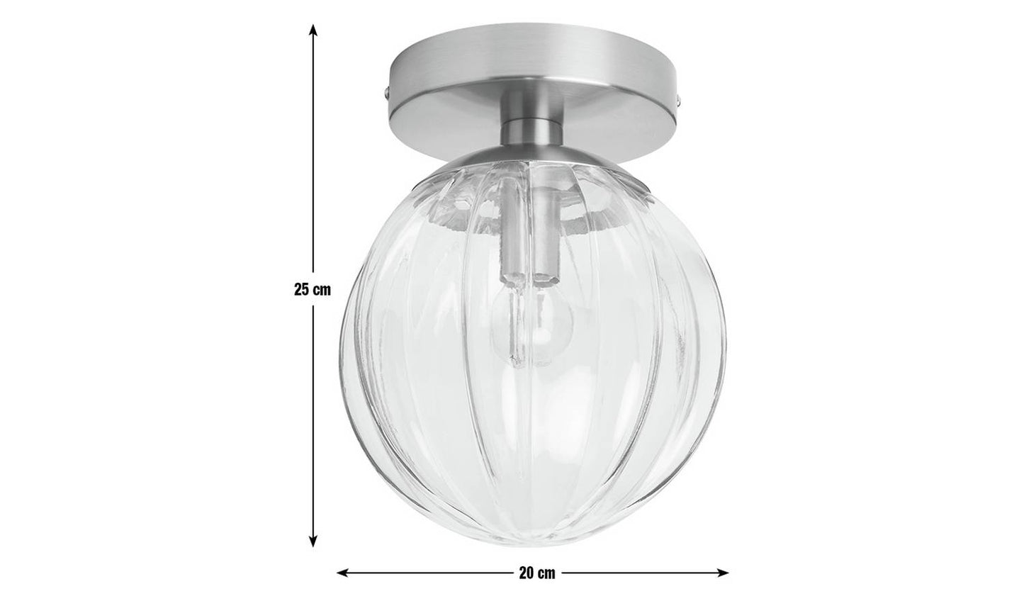 Habitat Anais Glass Bathroom Ceiling Light - Brushed Chrome
