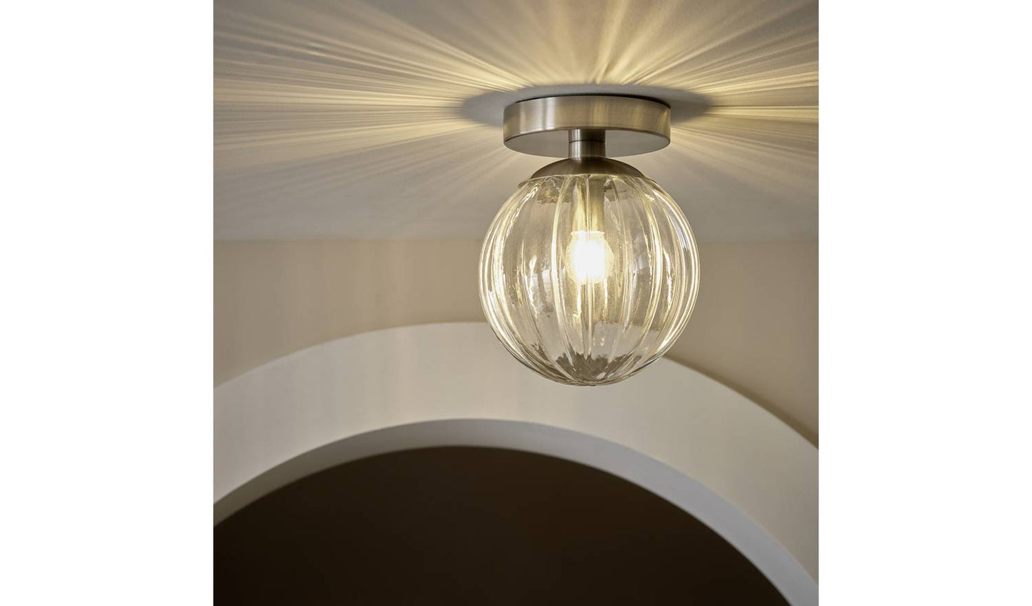 Habitat Anais Glass Bathroom Ceiling Light - Brushed Chrome