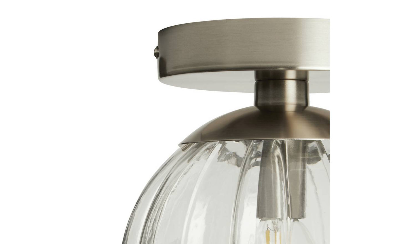 Habitat Anais Glass Bathroom Ceiling Light - Brushed Chrome