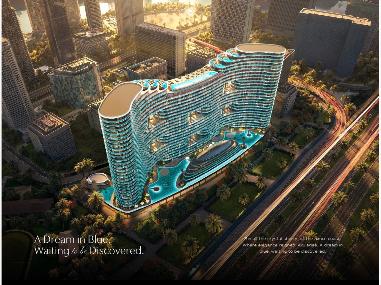 Aquarise — Studio 1 2 3 4 Bedroom Ultra Luxury Residences — Retail Units — Residential Lifestyle Masterpiece — Dubai UAE