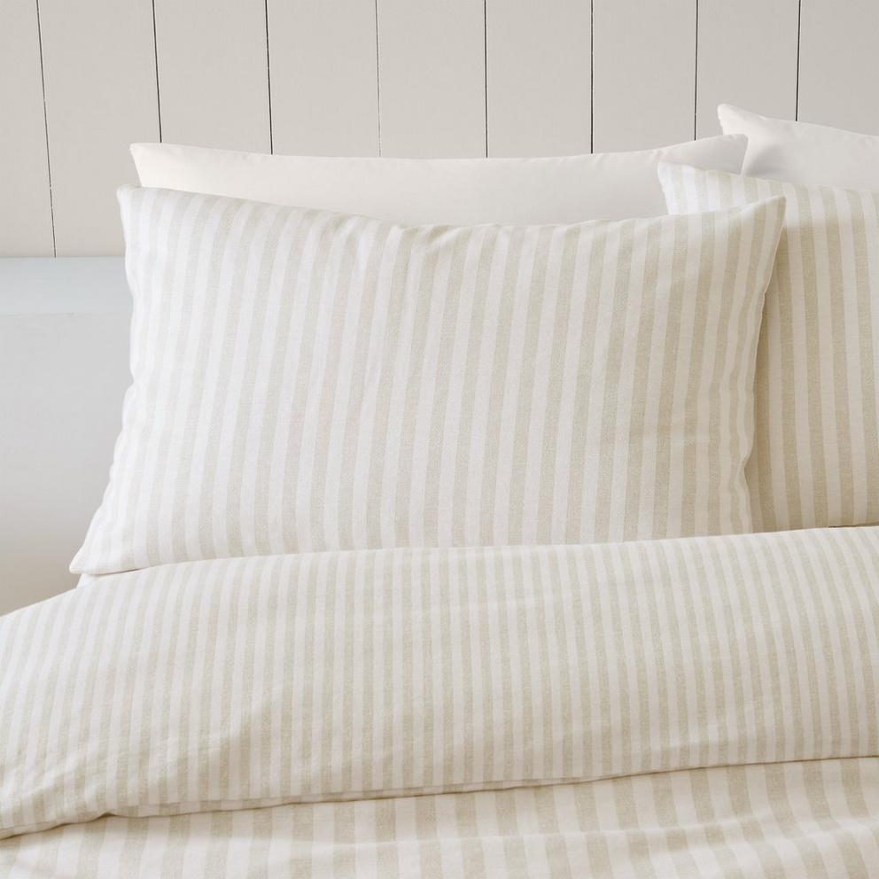 Brushed Cotton Stripe Reversible Duvet Cover Set