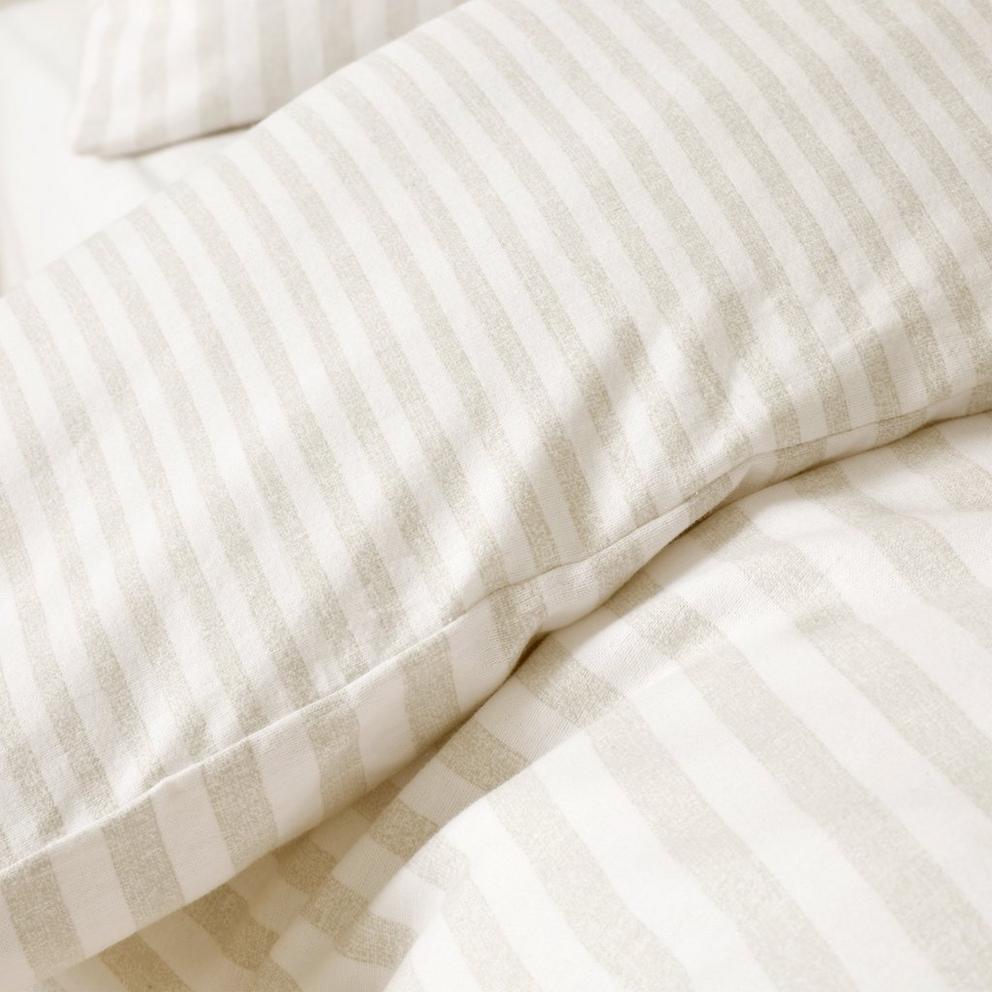 Brushed Cotton Stripe Reversible Duvet Cover Set