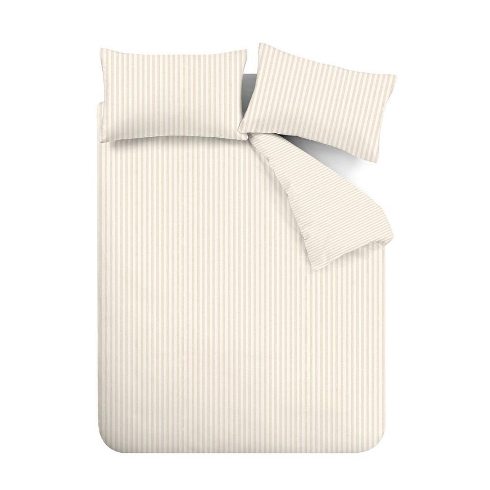 Brushed Cotton Stripe Reversible Duvet Cover Set