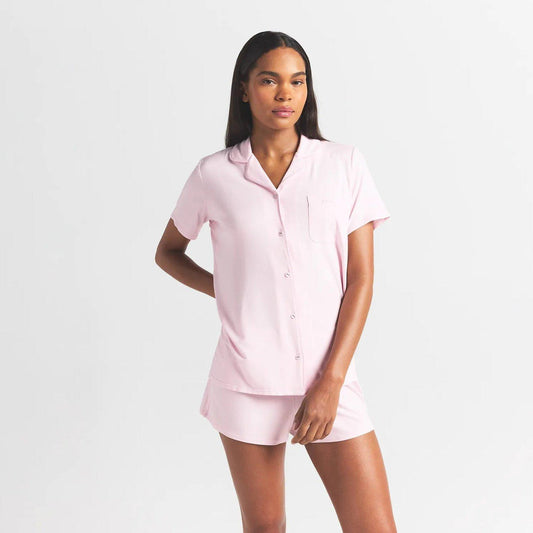 SKIMS Womens Sleep Short Sleeve Button Up Set