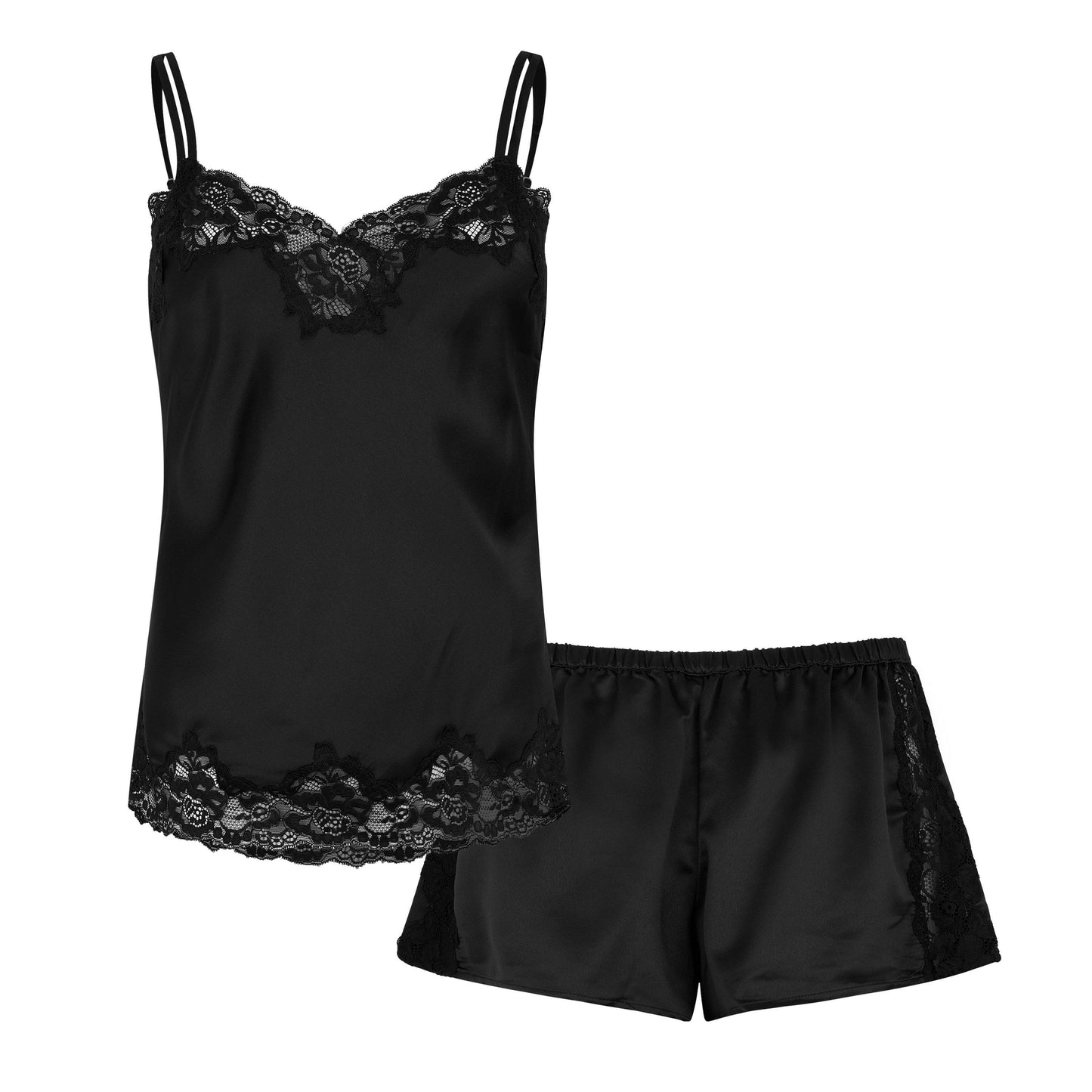 Lauren by Ralph Lauren Women's Satin Lace-Trim Pyjama Set