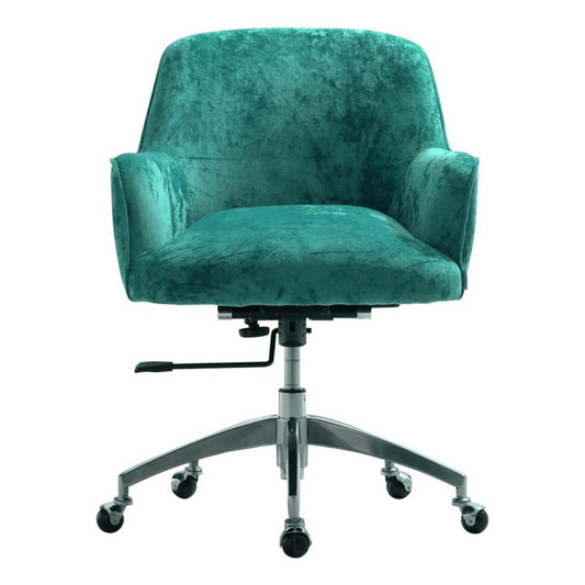 Kabinet UK Velvet Upholstered Wheeled Swivel Office Chair