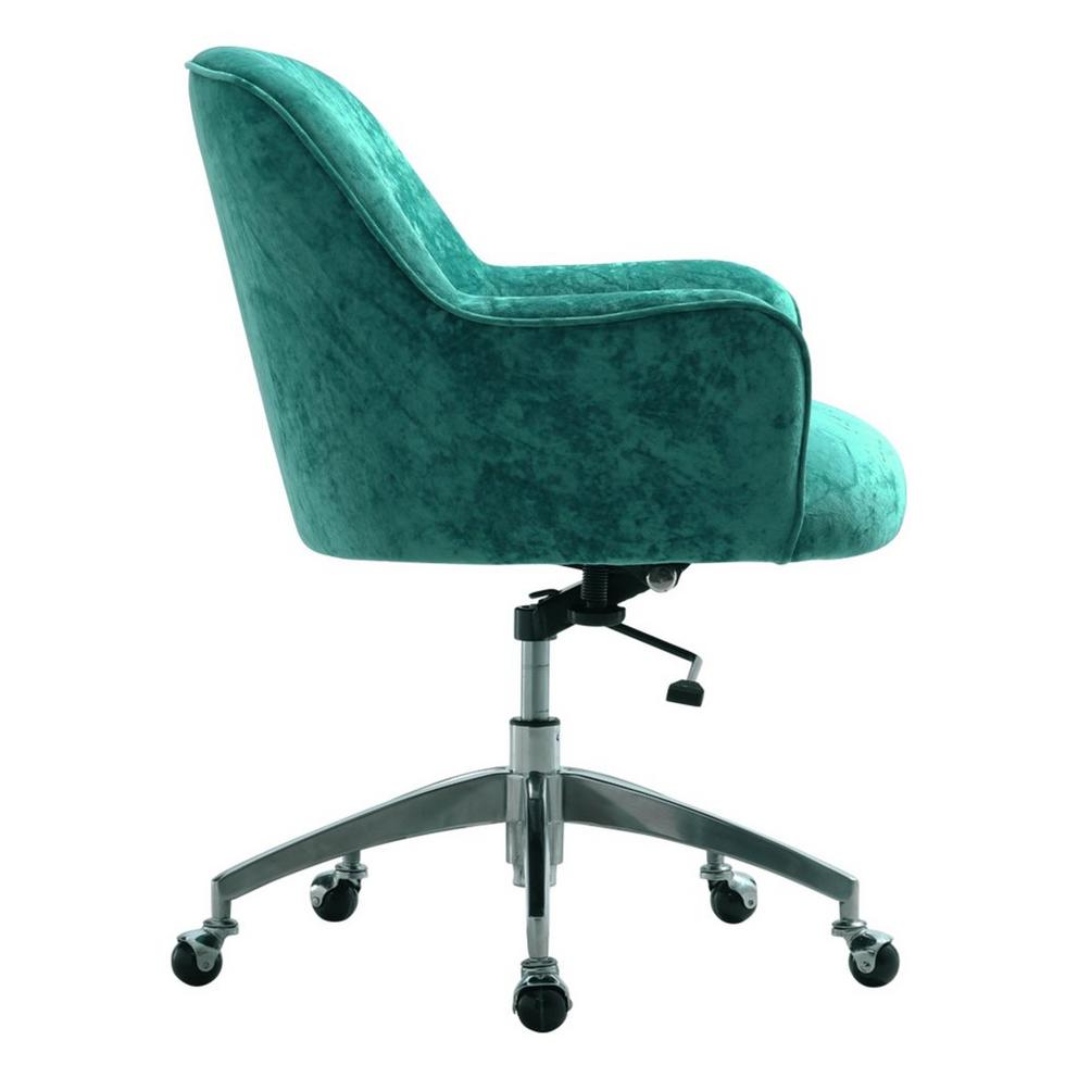 Kabinet UK Velvet Upholstered Wheeled Swivel Office Chair