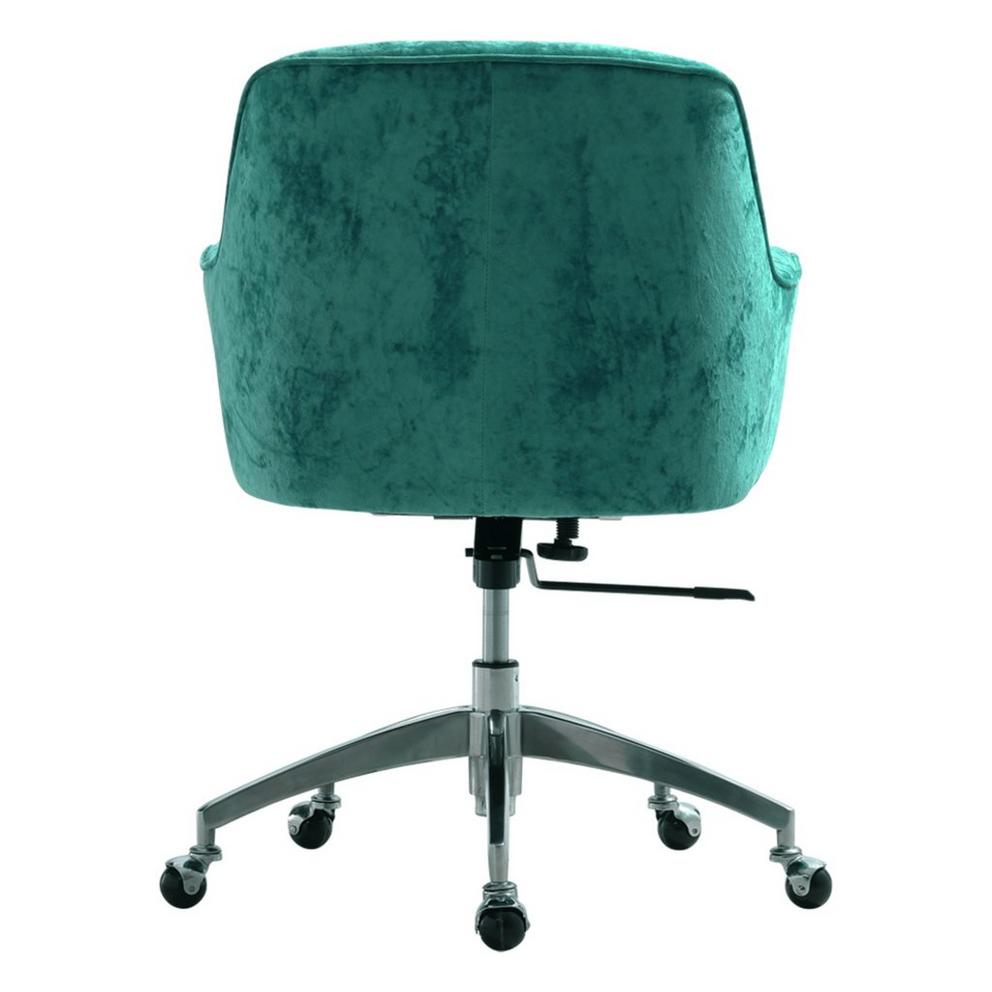 Kabinet UK Velvet Upholstered Wheeled Swivel Office Chair