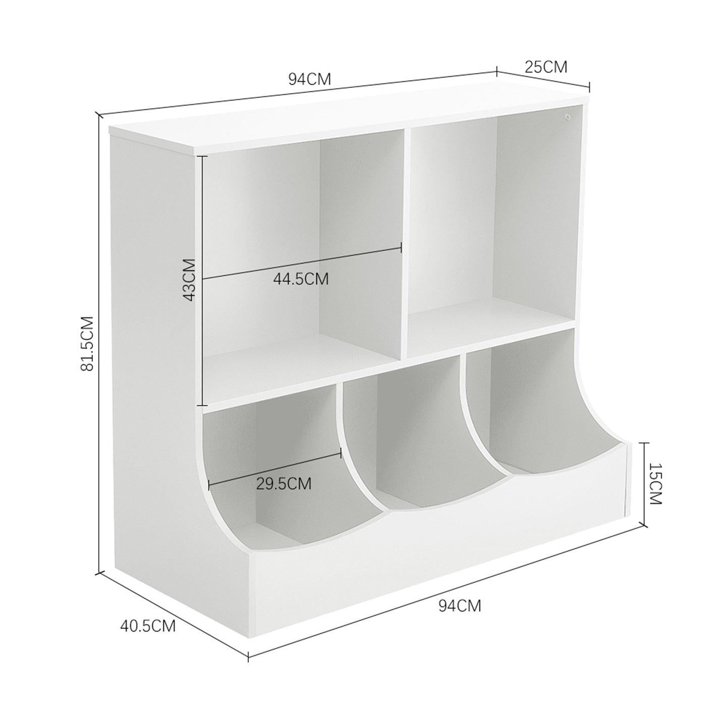 Kabinet UK 2-Tier Open Style Toy and Book Storage Cabinet