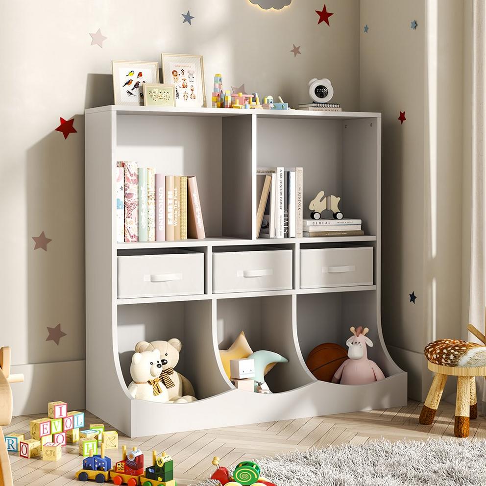 Kabinet UK 3-Tier Open Style Toy and Book Storage Cabinet
