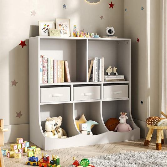 Kabinet UK 3-Tier Open Style Toy and Book Storage Cabinet