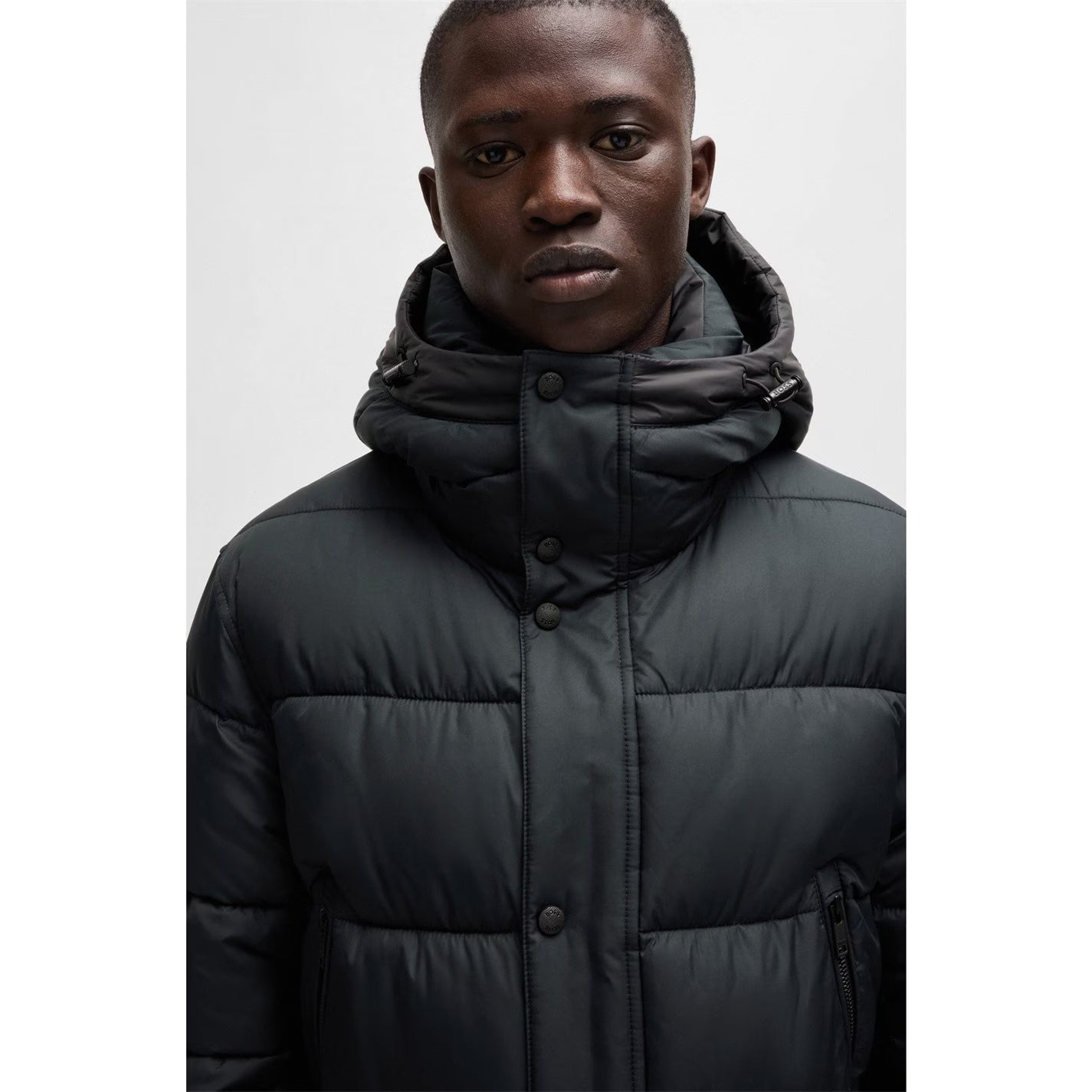 Boss Men's Omaris Water-Repellent Hooded Long Sleeve Short Puffer Jacket