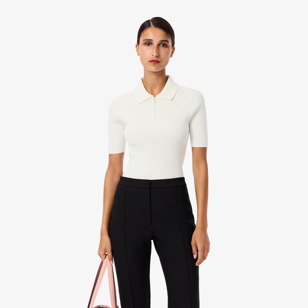 3D Ribbed Knit Polo Shirt