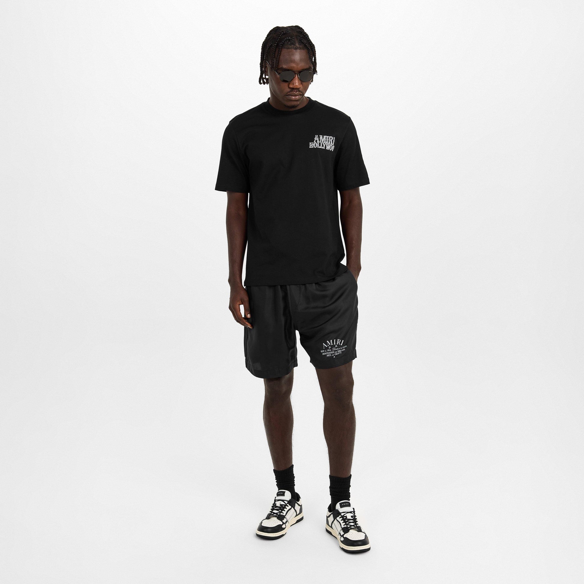 Amiri Men's Art Dstrt Woven Tracksuit Shorts