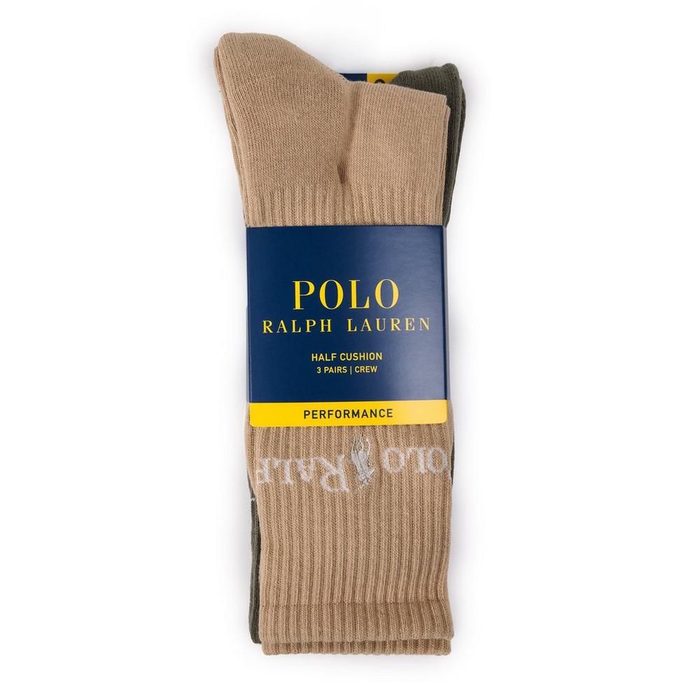 Polo Ralph Lauren Mens 3-Pack PRL Crew Socks