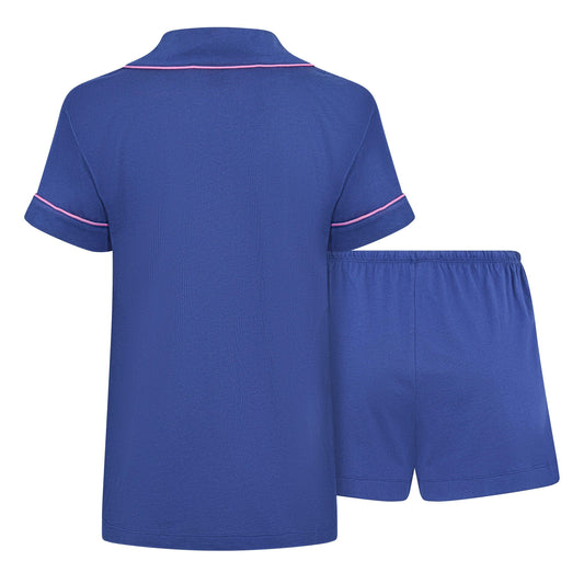 Lauren by Ralph Lauren Womens Notch Collar Short Sleeve Pyjama Set