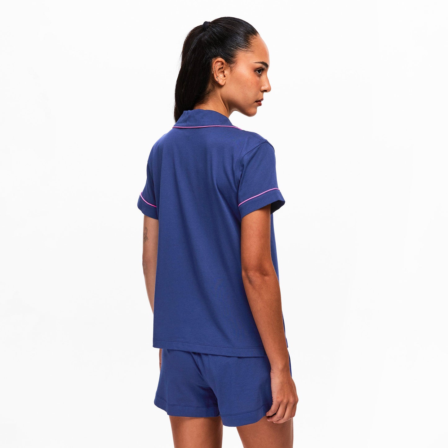 Lauren by Ralph Lauren Womens Notch Collar Short Sleeve Pyjama Set
