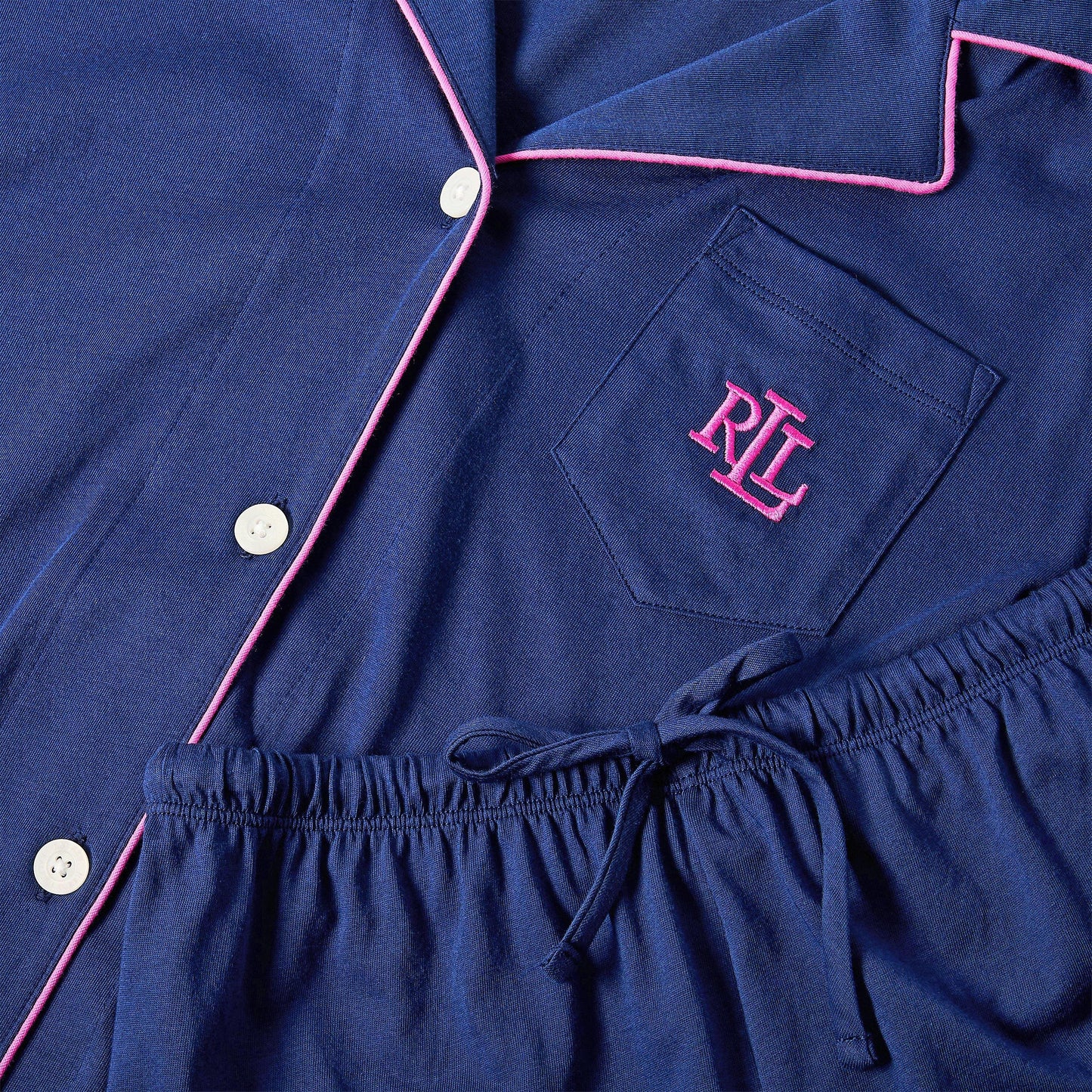 Lauren by Ralph Lauren Womens Notch Collar Short Sleeve Pyjama Set
