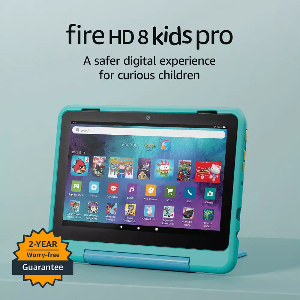 Amazon Fire HD 8 Kids Pro Tablet for 6 –12, 8 Inch 32GB Teal