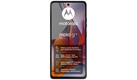 SIM Free Motorola G75 5G 256GB AI Mobile Phone Charcoal Grey