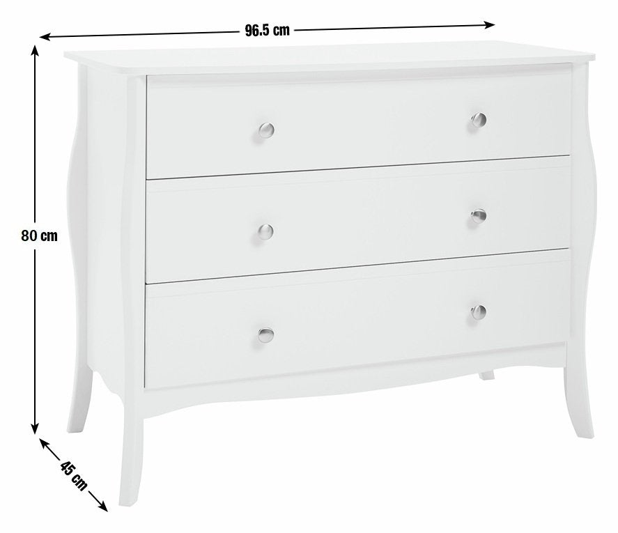 Argos Home Amelie 3 Drawer Chest - White