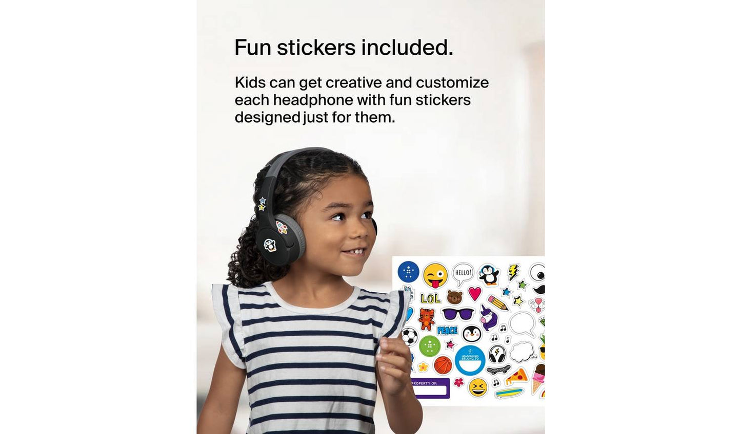 Belkin SoundForm Mini Kids Wireless Headphones On-Ear -Black