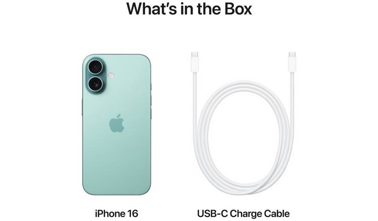 SIM Free iPhone 16 5G 128GB AI Mobile Phone - Teal