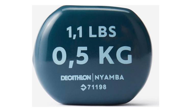 Decathlon 2x0.5kg Vinyl Dumbbells Set for Home - Navy Blue
